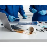 залили ноутбук